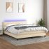 Pat cu arcuri, saltea și LED, gri închis, 180x200 cm, textil GartenMobel Dekor