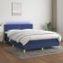 Pat cu arcuri, saltea și LED, gri închis, 140x200 cm, textil GartenMobel Dekor