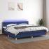 Pat cu arcuri, saltea și LED, gri închis, 200x200 cm, textil GartenMobel Dekor