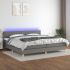 Pat cu arcuri, saltea și LED, gri taupe, 200x200 cm, textil GartenMobel Dekor