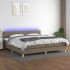 Pat cu arcuri, saltea și LED, gri taupe, 120x190 cm, textil GartenMobel Dekor