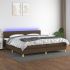 Pat cu arcuri, saltea și LED, maro închis, 120x190 cm, textil GartenMobel Dekor