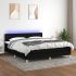 Pat cu arcuri, saltea și LED, negru, 120x190 cm, textil GartenMobel Dekor