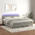 Pat cu arcuri cu saltea și LED, gri închis, 80x220 cm, catifea GartenMobel Dekor