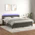 Pat cu arcuri cu saltea și LED, gri închis, 80x220 cm, catifea GartenMobel Dekor