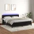 Pat cu arcuri cu saltea și LED, negru, 90x210 cm, catifea GartenMobel Dekor