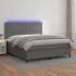 Pat box spring cu saltea, negru, 140x190 cm, piele ecologică GartenMobel Dekor
