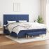 Pat continental cu saltea, albastru, 160x200cm, material textil GartenMobel Dekor