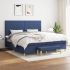Pat box spring cu saltea, albastru, 120x200 cm, textil GartenMobel Dekor