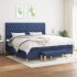 Pat box spring cu saltea, gri deschis, 200x200 cm, textil GartenMobel Dekor