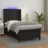 Pat box spring cu saltea, negru, 140x190 cm, piele ecologică GartenMobel Dekor