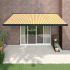 Copertină retractabilă, galben/alb, 3x2,5 m, textil/aluminiu GartenMobel Dekor