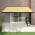 Copertină retractabilă, galben/alb, 5x3 m, textil/aluminiu GartenMobel Dekor