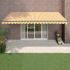 Copertină retractabilă automată, albastru și alb, 5x3 m GartenMobel Dekor