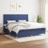 Pat box spring cu saltea, albastru, 100x200 cm, textil GartenMobel Dekor