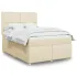 Pat box spring cu saltea, crem, 160x200 cm, material textil GartenMobel Dekor