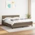 Pat continental cu saltea, gri deschis, 160x200 cm, textil GartenMobel Dekor