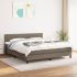 Pat continental cu saltea, gri taupe, 180x200 cm, textil GartenMobel Dekor
