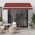Copertină retractabilă manual cu LED, maro, 300x250 cm GartenMobel Dekor