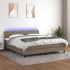 Pat cu arcuri, saltea și LED, gri taupe, 140x200 cm, textil GartenMobel Dekor