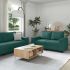 Set de canapele cu perne, 2 piese, gri închis, textil GartenMobel Dekor