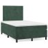 Pat box spring cu saltea, verde închis, 120x200 cm, catifea GartenMobel Dekor