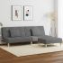 Canapea extensibilă cu taburet, 2 locuri, gri închis, textil GartenMobel Dekor