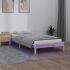 Cadru de pat single, cu LED, gri, 90x190 cm, lemn masiv GartenMobel Dekor