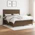 Pat box spring cu saltea, crem, 160x200 cm, material textil GartenMobel Dekor