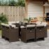 Set mobilier grădină cu perne, 11 piese bej combinat poliratan GartenMobel Dekor