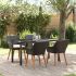 Set de dining pentru grădină cu 7 piese din poli ratan negru GartenMobel Dekor