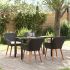 Set dining grădină 5 piese poliratan negru GartenMobel Dekor
