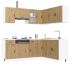 Set dulap de bucătărie 11 piese „Porto” stejar artizanal lemn GartenMobel Dekor