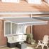 Markiză retractabilă automată portocalie și maro 350x250 cm GartenMobel Dekor