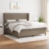 Pat continental cu saltea, gri taupe, 180x200 cm, textil GartenMobel Dekor