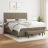 Pat box spring cu saltea, taupe, 120x190 cm material textil GartenMobel Dekor