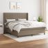 Pat box spring cu saltea, maro închis, 160x200 cm, textil GartenMobel Dekor