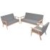 Set canapea din 3 piese, material textil, galben GartenMobel Dekor