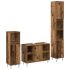 Set mobilier de baie, 3 piese, gri sonoma, lemn prelucrat GartenMobel Dekor