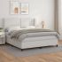 Pat box spring cu saltea, negru, 160x200 cm, piele ecologică GartenMobel Dekor