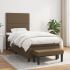 Pat box spring cu saltea, maro închis, 200x200 cm, textil GartenMobel Dekor