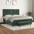 Pat box spring cu saltea, verde închis, 120x200 cm, catifea GartenMobel Dekor