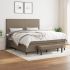 Pat box spring cu saltea, gri închis, 180x200 cm, textil GartenMobel Dekor