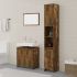 Set mobilier de baie, 3 piese, alb extralucios, lemn prelucrat GartenMobel Dekor