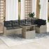 Set Canapea Grădină  cu 7 Piese și Perne Negru Poliratan, Canapea Grădină  cu 2 Locuri și Perne Negru Poliratan GartenMobel Dekor