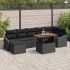 Set de dining pentru grădină , 8 piese, cu perne, ratan negru și acacia GartenMobel Dekor