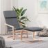Scaun de relaxare cu taburet, negru, textil GartenMobel Dekor