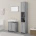 Set mobilier de baie, 3 piese, alb extralucios, lemn prelucrat GartenMobel Dekor