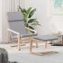 Scaun de relaxare cu taburet, negru, textil GartenMobel Dekor