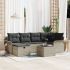 Set de Sofa 7 Piese cu Perne Bej Ratan Poly GartenMobel Dekor